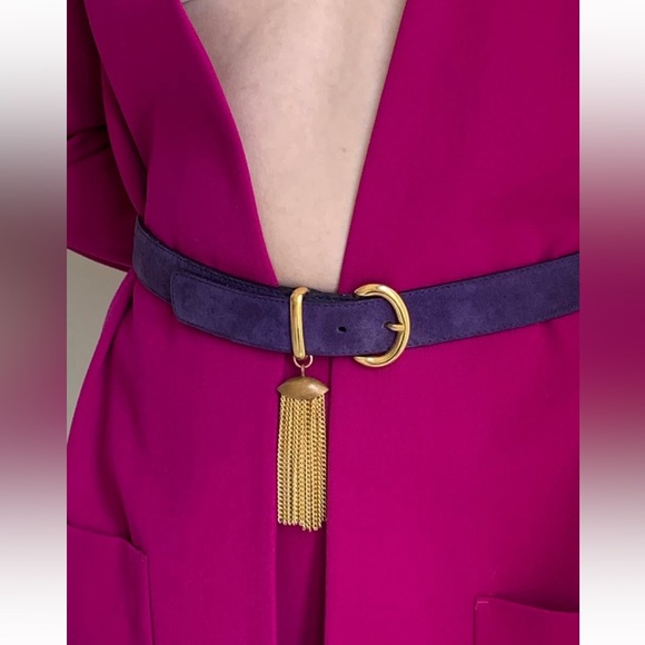 Escada Accessories - Vintage Escada Suede Belt with Gold Tassle